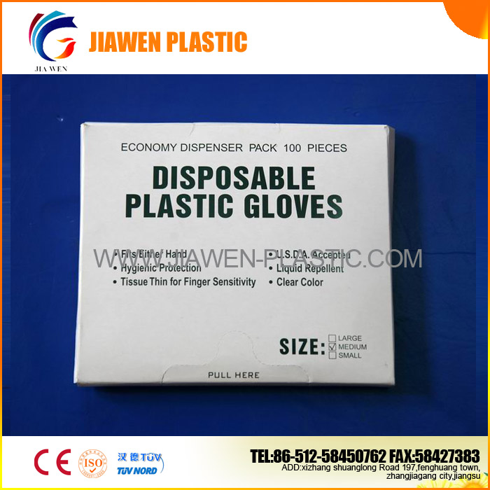 Disposable PE HDPE Gloves in box with 100p