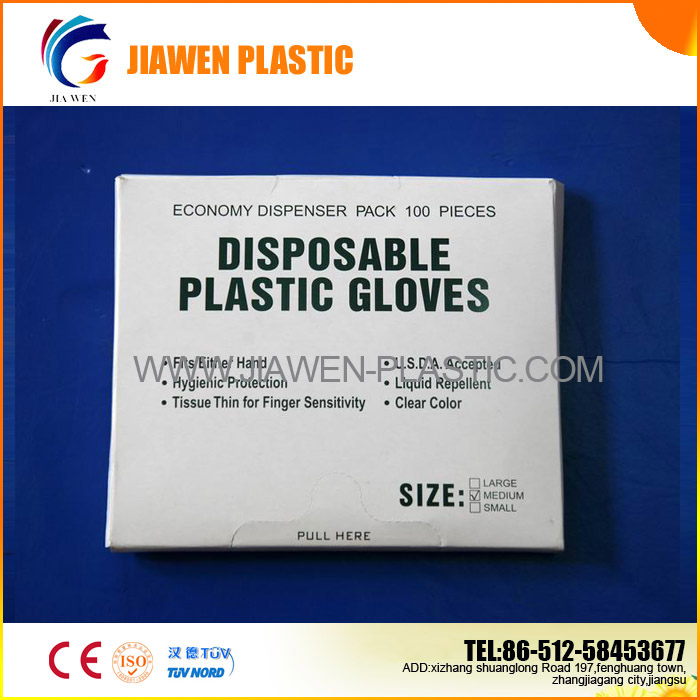 Disposable PE HDPE Gloves in box with 100p